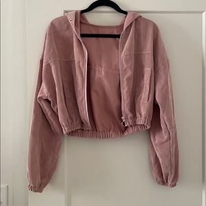 Pink corduroy zip up jacket